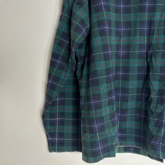 L.L. bean green plaid pullover long sleeves top ladies size large turtle neck - Picture 3 of 8
